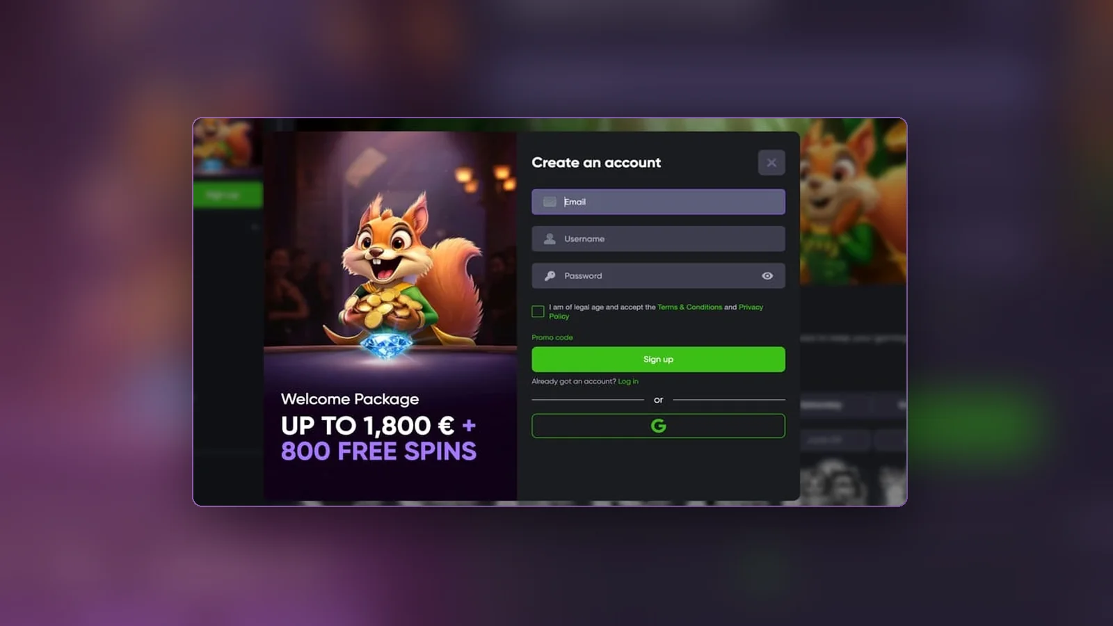 La lobby di Spinline con slot, live casino e giochi istantanei