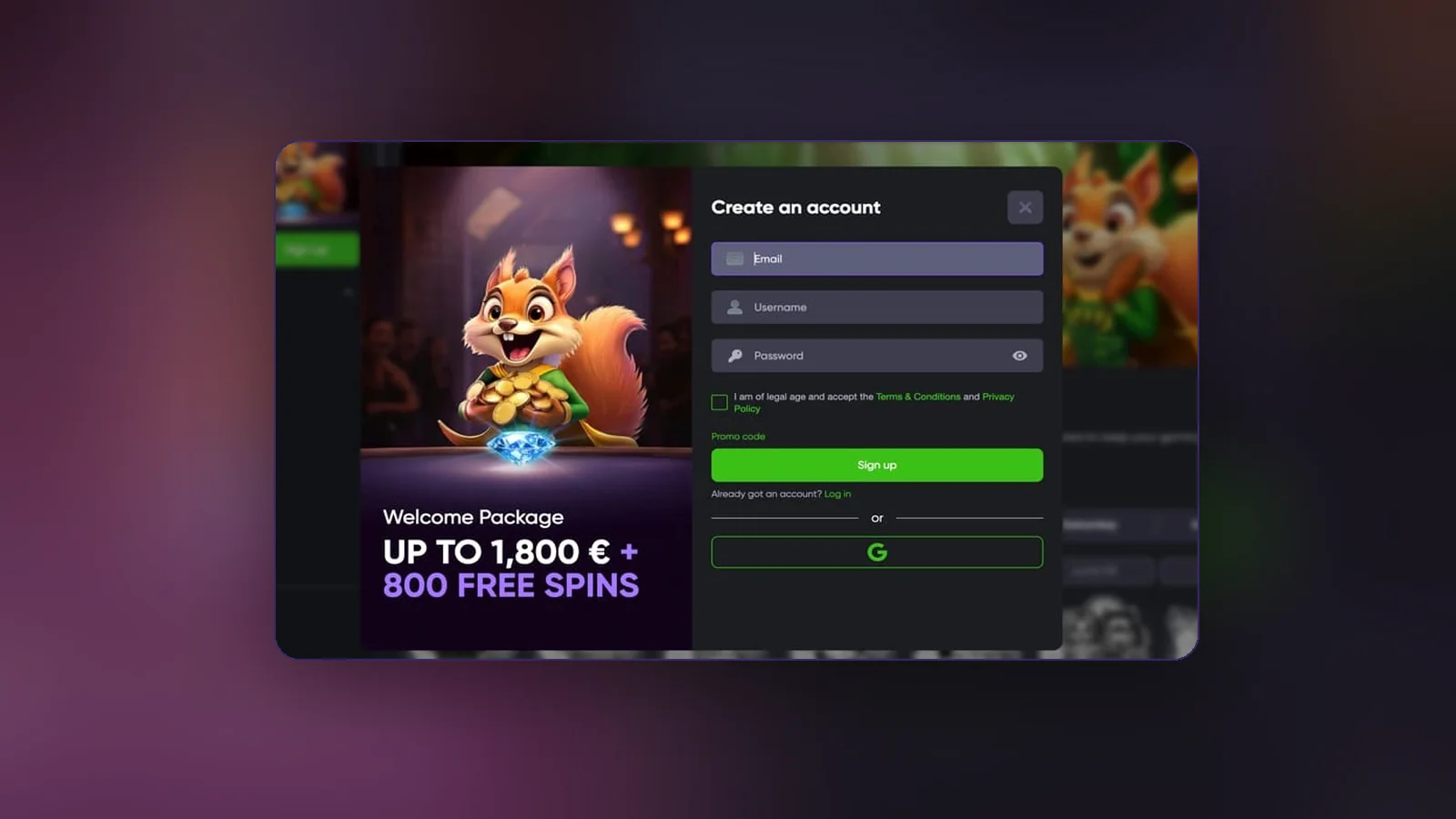 La lobby di Spinline con slot, live casino e giochi istantanei